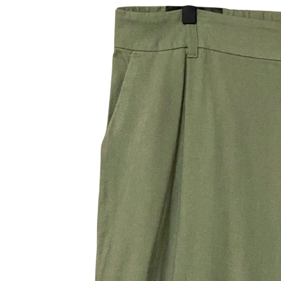 SoundStyle Linen Blend Wide Leg Pants XL Olive Green  Casual Boho Relaxed NWT - Picture 6 of 10